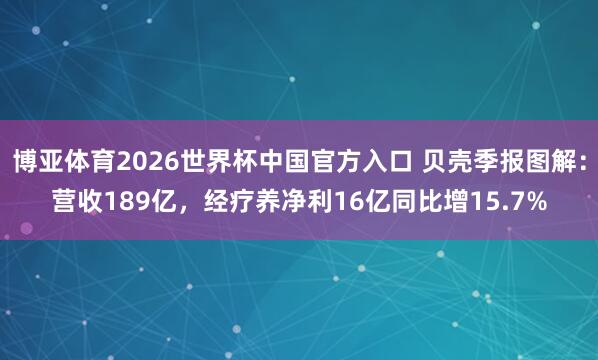 博亚体育2026世界杯中国官方入口 贝壳季报图解:营收189亿,经疗养净利16亿同比增15.7%