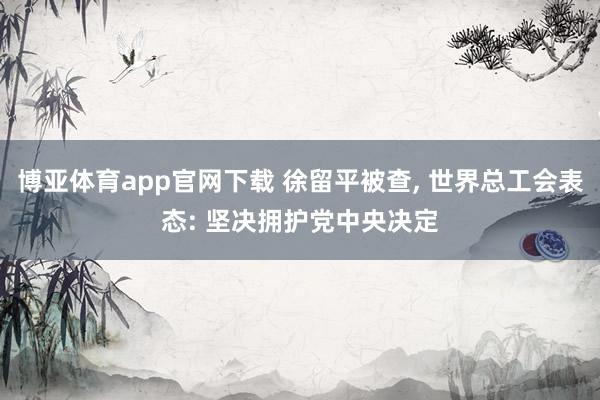 博亚体育app官网下载 徐留平被查, 世界总工会表态: 坚决拥护党中央决定