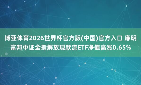 博亚体育2026世界杯官方版(中国)官方入口 廉明富邦中证全指解放现款流ETF净值高涨0.65%