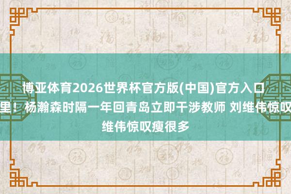博亚体育2026世界杯官方版(中国)官方入口 重回闾里！杨瀚森时隔一年回青岛立即干涉教师 刘维伟惊叹瘦很多