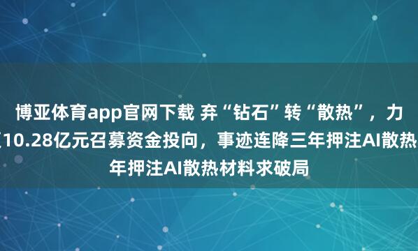 博亚体育app官网下载 弃“钻石”转“散热”,力量钻石变更10.28亿元召募资金投向,事迹连降三年押注AI散热材料求破局