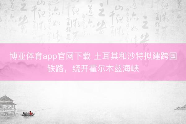 博亚体育app官网下载 土耳其和沙特拟建跨国铁路,绕开霍尔木兹海峡